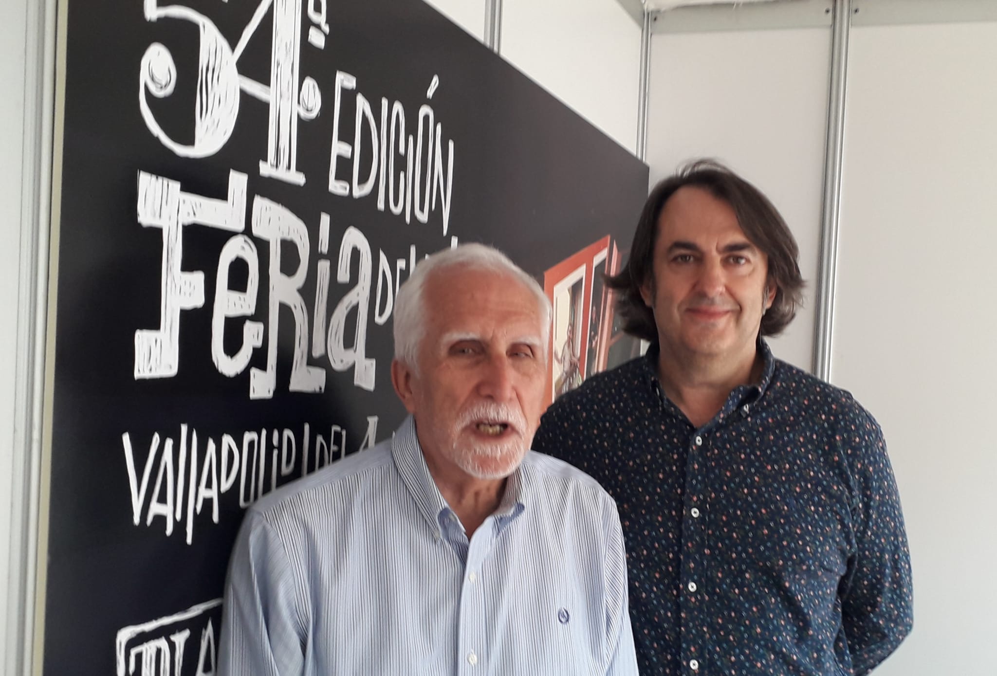 Luis Mateo DÃ­ez y Miguel Ã�ngel de Rus en la Feria del Libro de Valladolid